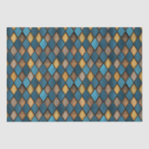 MEDIEVAL BLUE HARLEQUIN WOOD METALL DECOUPAGE