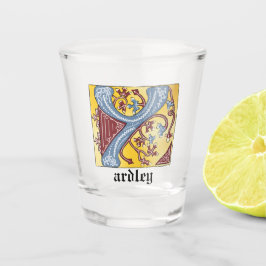 Medieval Blue och Red Ivy Illuminated Brev Y