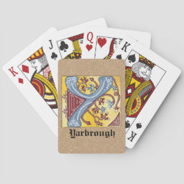 Medieval Blue och Red Ivy Illuminated Brev Y Casinokort