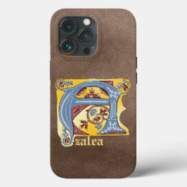 Medieval Blue och Red Ivy Ljusade Brev A