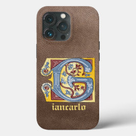 Medieval Blue och Red Ivy Ljusade Brev G