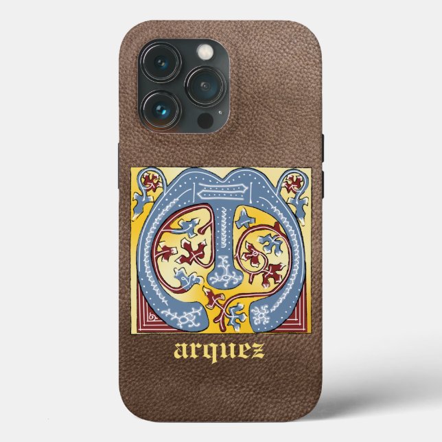 Medieval Blue och Red Ivy Ljusade Brev M (Baksida )