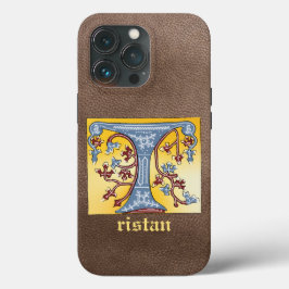 Medieval Blue och Red Ivy Ljusade Brev T