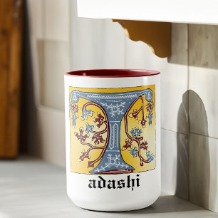 Medieval Blue och Red Ivy Ljusade Brev T Mugg