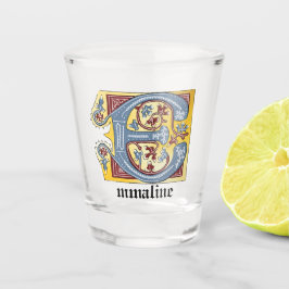 Medieval Blue och Red Ivy Upplyst Brev E