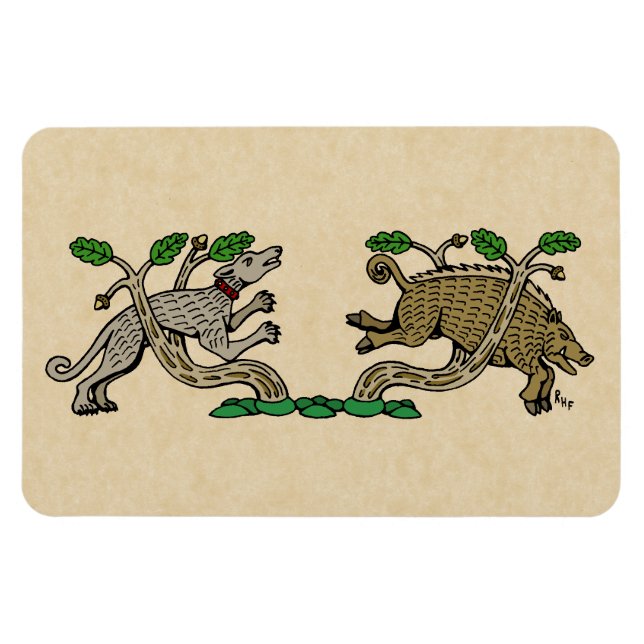 Medieval Boar Hunt Magnet (Horisontell)