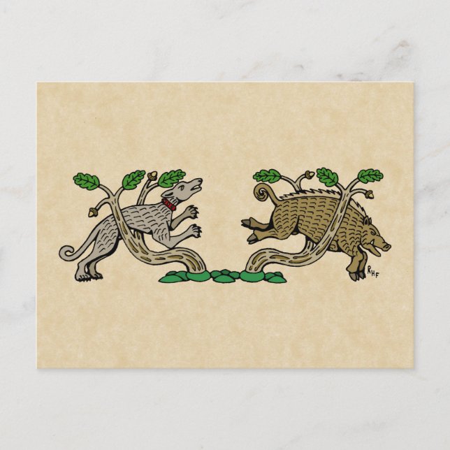 Medieval Boar Hunt Vykort (Framsida)