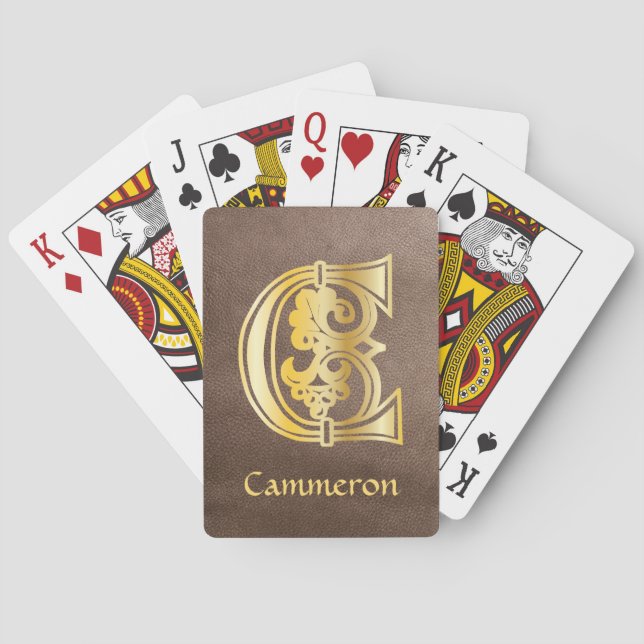 Medieval botanisk dekorationskapital C Casinokort (Baksidan)