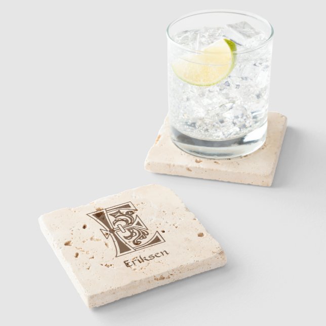 Medieval botanisk dekorationskapital E Stenunderlägg (Sidan)