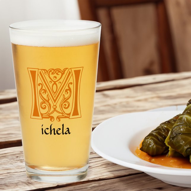 Medieval botanisk dekorationskapital M Glaskopp (Skapare uppladdad)