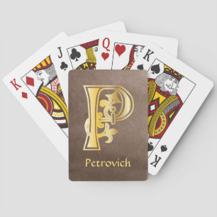 Medieval botanisk dekorationskapital P Casinokort