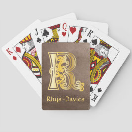 Medieval botanisk dekorationskapital R Casinokort