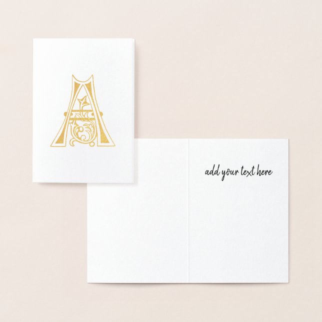 Medieval botanisk dekorativ A Folierat Kort (Display)