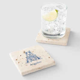 Medieval botanisk dekorativ A Stenunderlägg