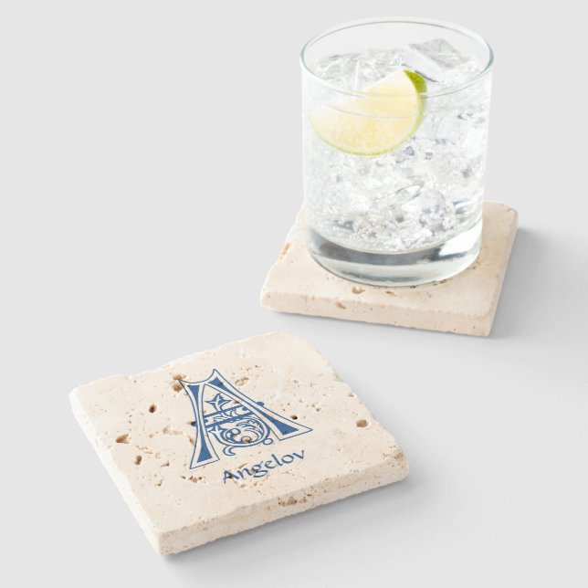 Medieval botanisk dekorativ A Stenunderlägg (Sidan)