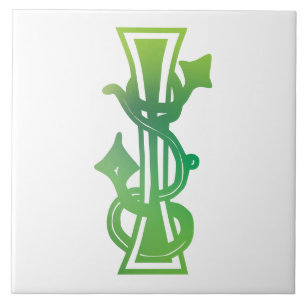 Medieval botanisk dekorativ huvudstad I Kakelplatta