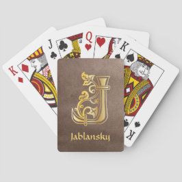 Medieval botanisk dekorativ huvudstad J Casinokort