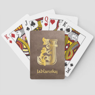 Medieval botanisk dekorativ huvudstad J Casinokort