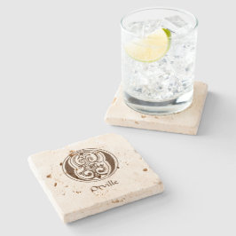 Medieval botanisk dekorativ huvudstad O Stenunderlägg