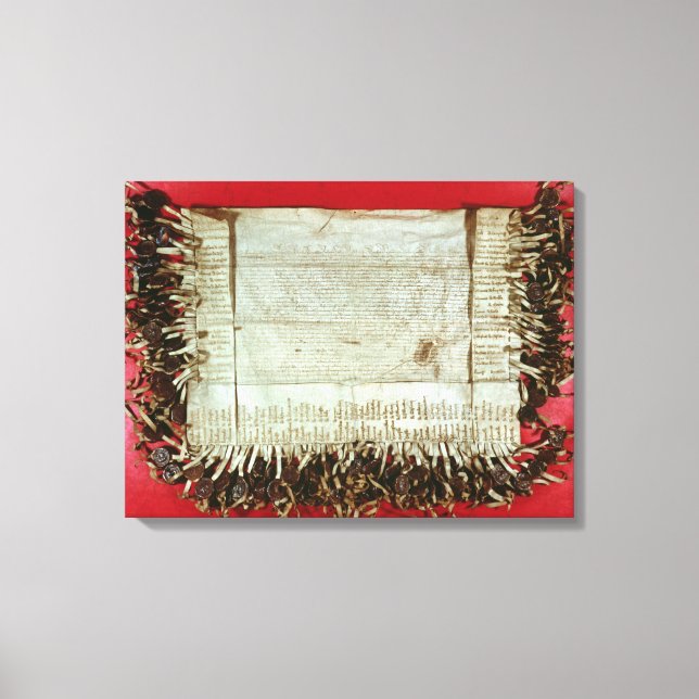 Medieval brev av protester från Böhmen Canvastryck (Framsida)