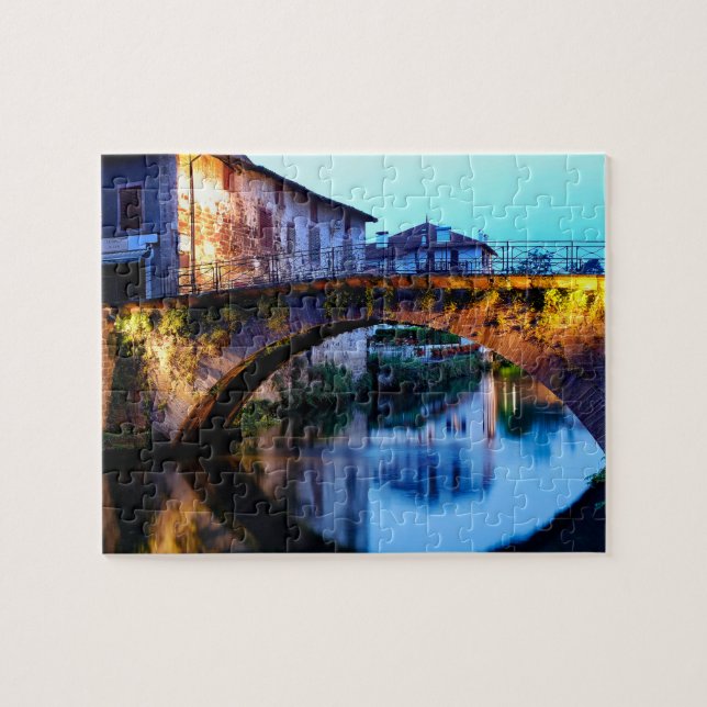 Medieval bridge i Saint-Jean-Pied-de-Port Pussel (Horisontell)