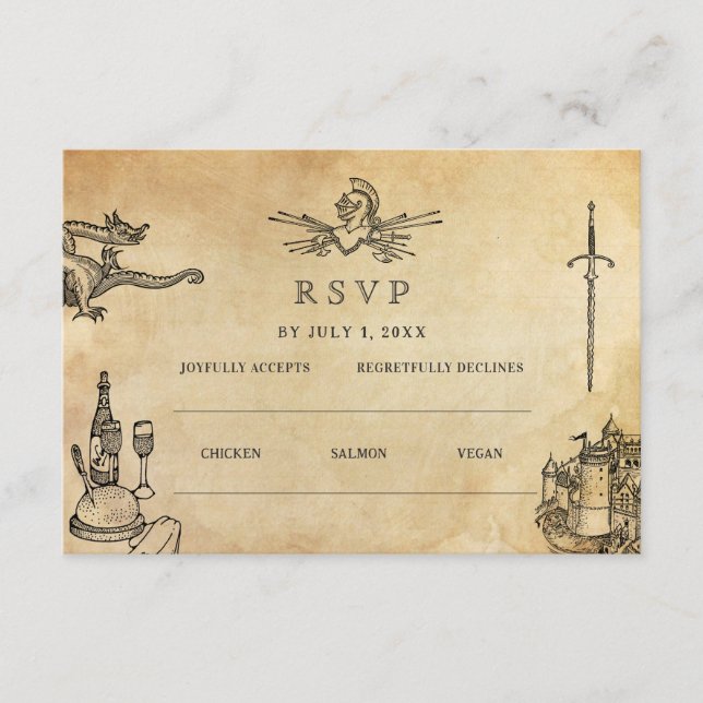 Medieval Bröllop Bröllop webbplats | OSA QR-kod Tilläggskort (Framsida)