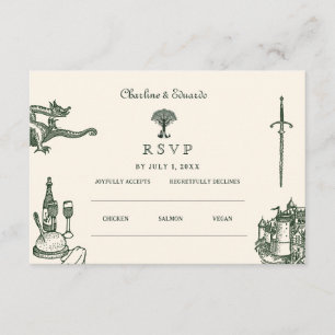 Medieval Bröllop Bröllop webbplats OSA QR-kod Tilläggskort