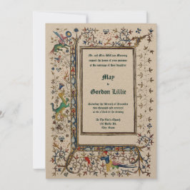 Medieval ca 1415 Upplyst Bröllop Inbjudningar