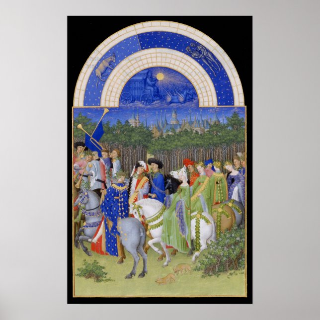 Medieval Calendar May Taurus & Gemini Poster (Framsidan)