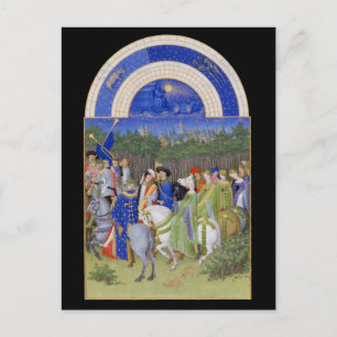 Medieval Calendar May Taurus & Gemini Vykort