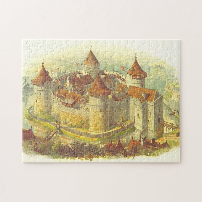Medieval Castle Scene Puzzle Pussel (Horisontell)