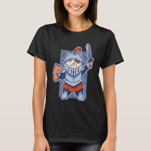 Medieval Cat Kitten med svärd och Sheild Dragons T Shirt