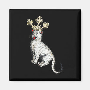 Medieval Cat Kung Antique Mitten Ålder Tyskland Magnet