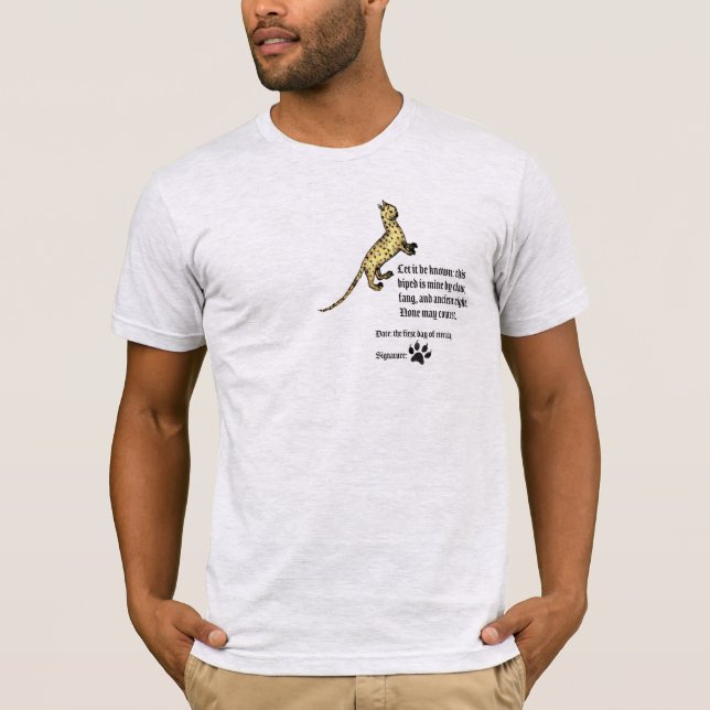 Medieval Cat Ownership Declaration T Shirt (Framsida)
