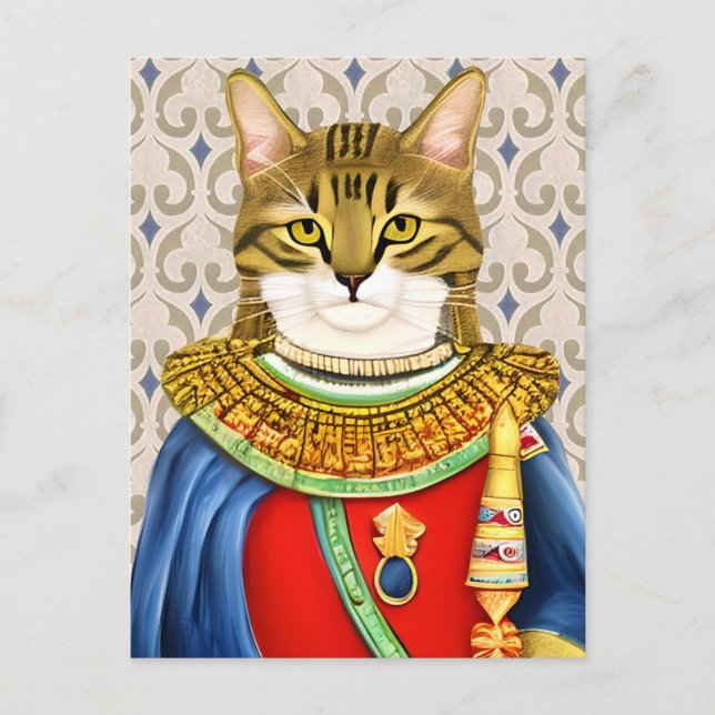 Medieval Cat Prince Vykort (Framsida)
