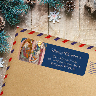Medieval Catholik God jul Epiphany Magi Returadress Etikett