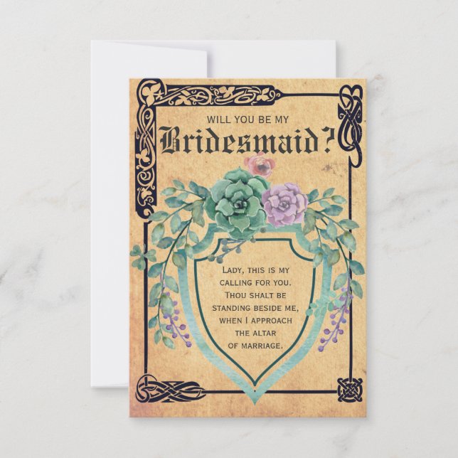 Medieval Celtic Flower Kommer du att bli min Bride Inbjudningar (Framsida)