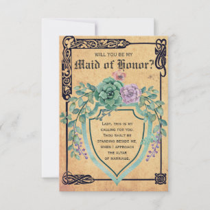Medieval Celtic Flower Kommer du att bli min Bride Inbjudningar