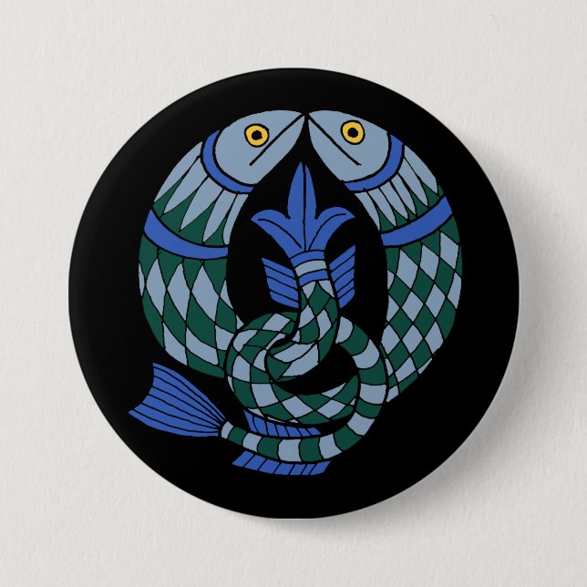 Medieval Celtic Knot Fish Knapp (Framsida)