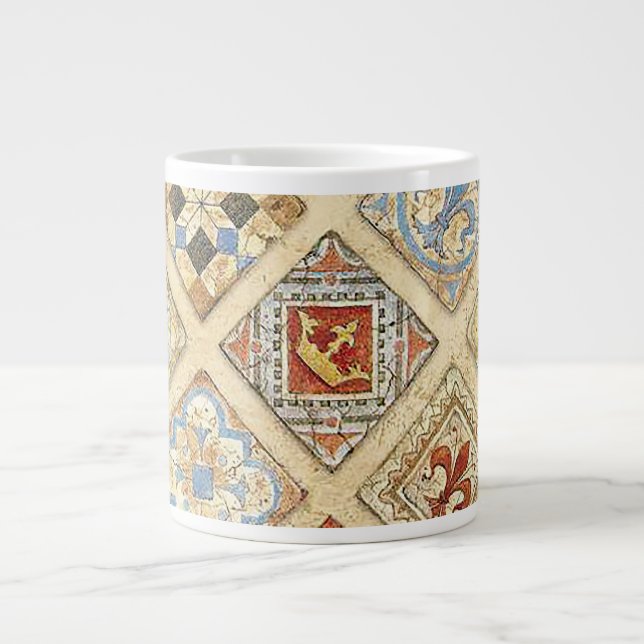Medieval Ceramic Tile Krona Fleur De Lis Jumbo Mugg (Framsidan)