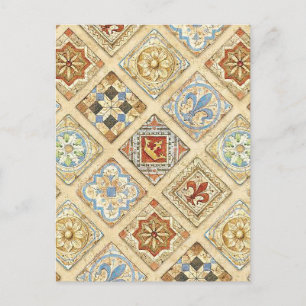 Medieval Ceramic Tile Krona Fleur De Lis Vykort