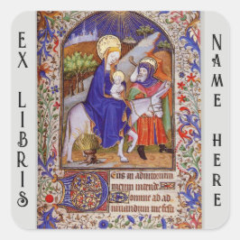 Medieval Christian-bokplåt Fyrkantigt Klistermärke