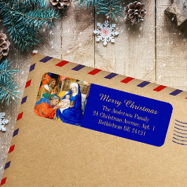 Medieval Christian Three Kung God jul Returadress Etikett