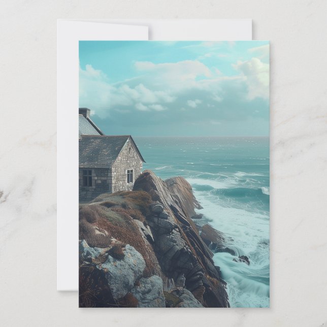 Medieval Cottage på en Cliff Inbjudningar (Framsida)