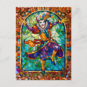 Medieval Court Jester Clown Vykort