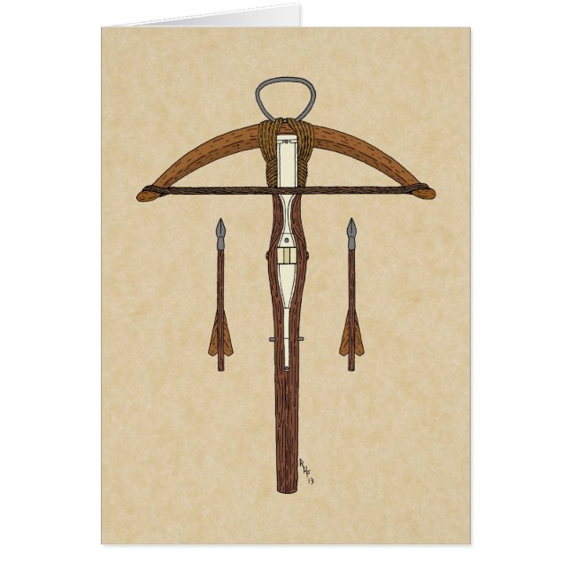 Medieval Crossbow med Bolts Hälsningskort (Framsidan)