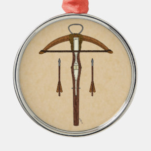 Medieval Crossbow med Bolts Julgransprydnad Metall