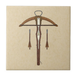 Medieval Crossbow med Bolts Kakelplatta