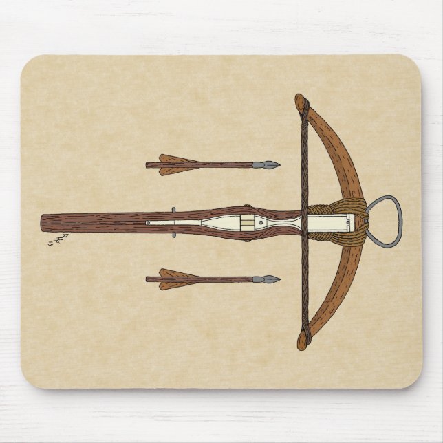 Medieval Crossbow med Bolts Musmatta (Framsidan)