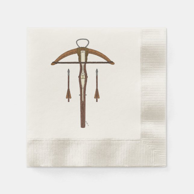 Medieval Crossbow med Bolts Pappersservett (Framsidan)